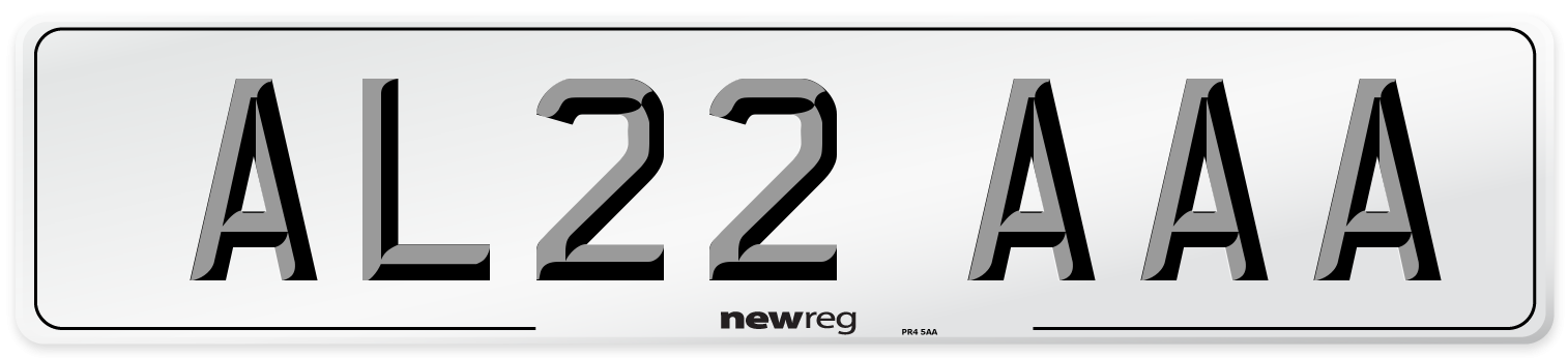 AL22 AAA Number Plate from New Reg